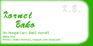 kornel bako business card